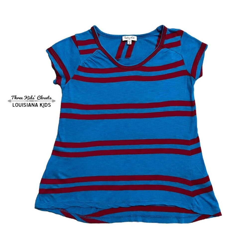 Splendid Sz 10 Blue & Red Striped Tee Shirt